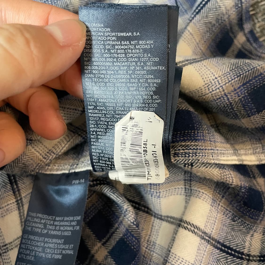 타미힐피거 블루 체크 레귤러핏 L 상품이미지9