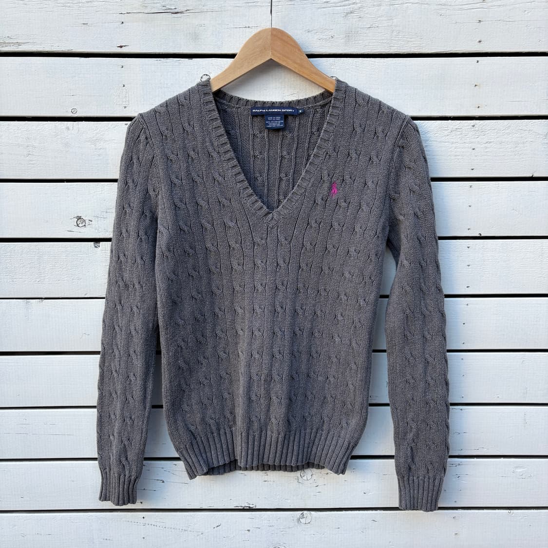 Polo 폴로 케이블 꽈배기 브이넥 니트 상품이미지1