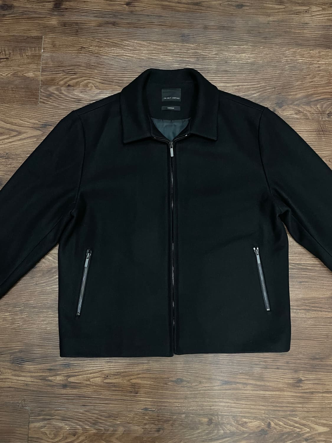 더니트컴퍼니 울 캐시미어 미니멀 자켓 블랙 상품이미지1