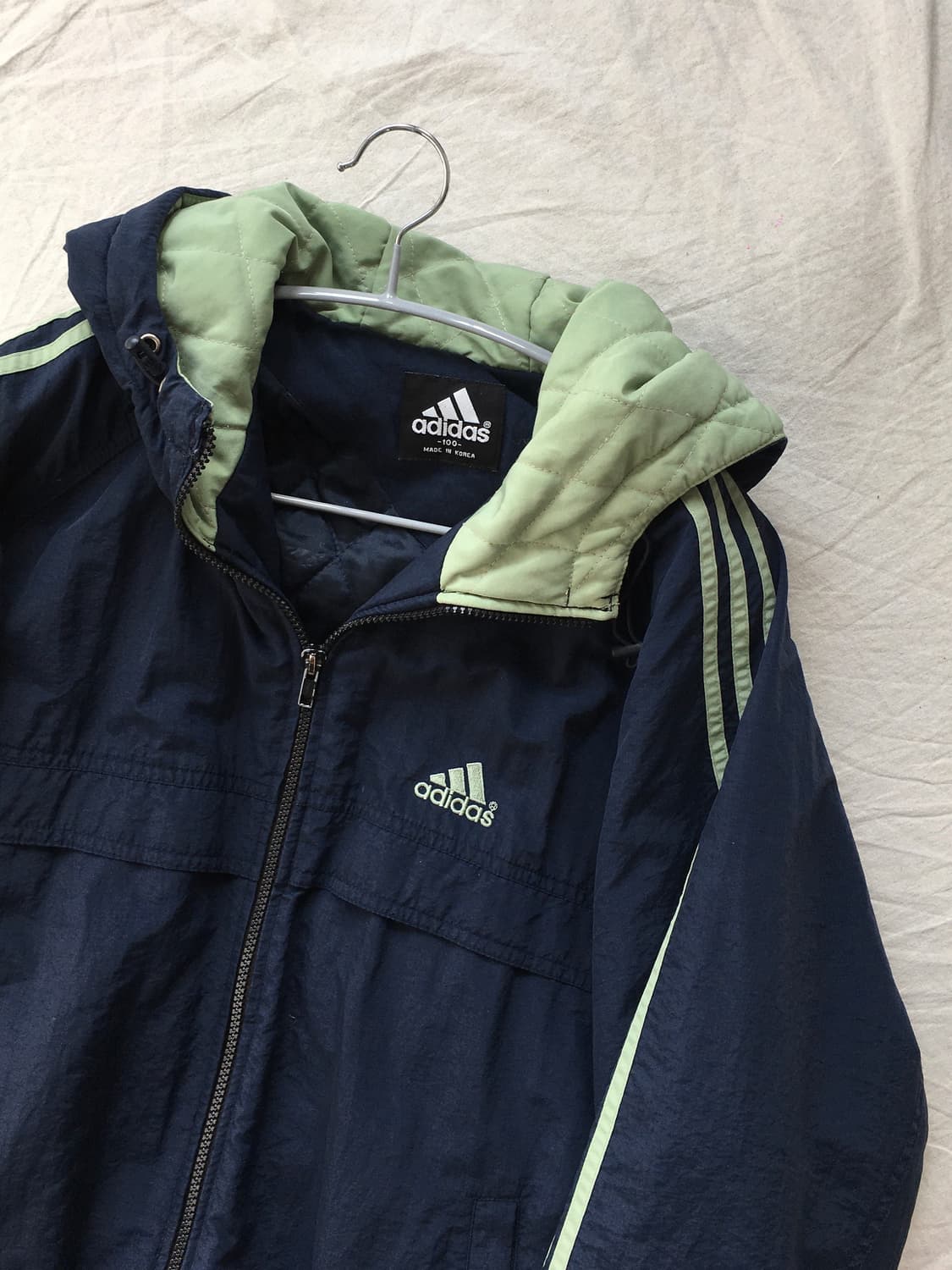 아디다스 가슴로고 네이비 바람막이 자켓 상품이미지4