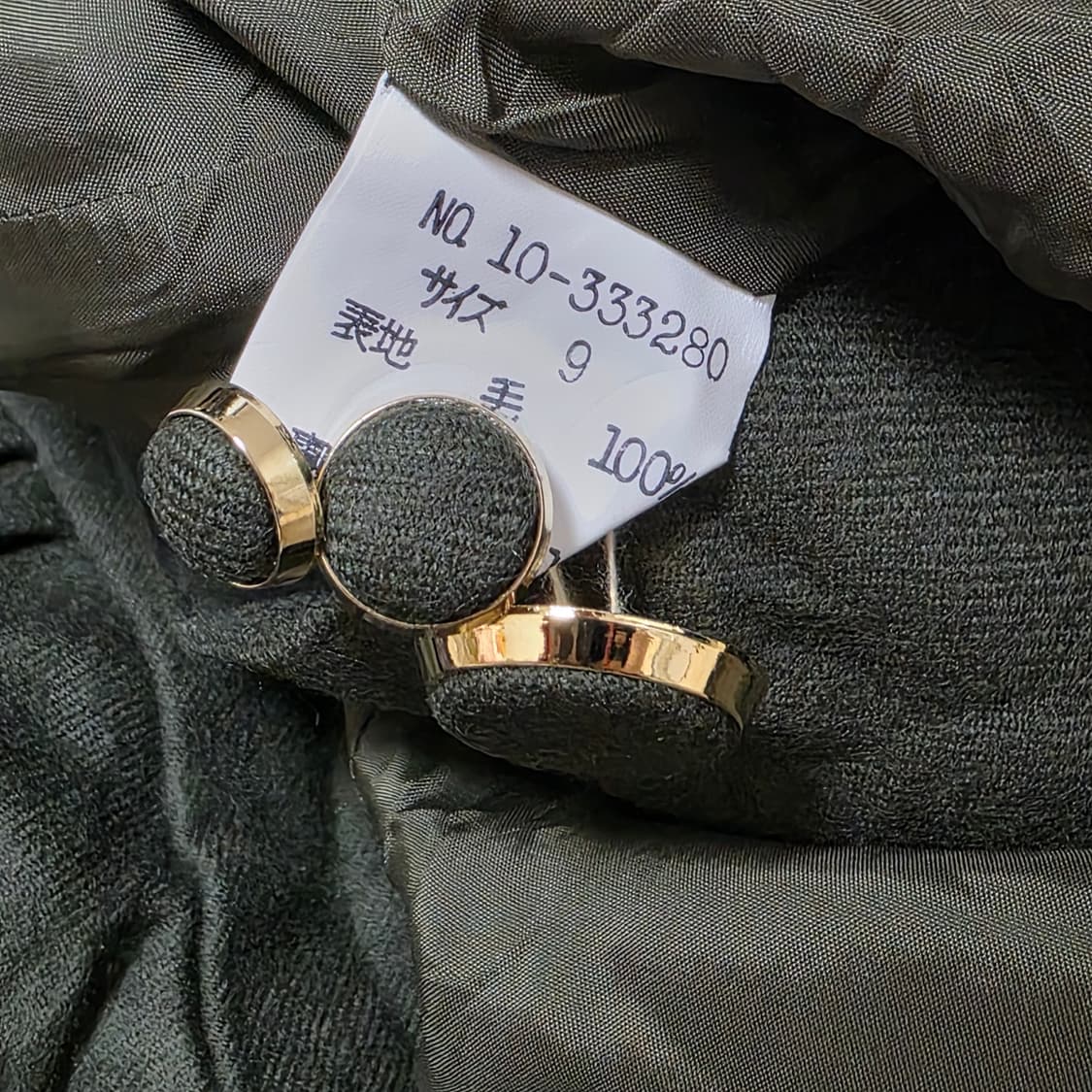 일본빈티지)고딕로리타st 양복 로맨틱 체크리본 카키 다크그린 마이크롭자켓 상품이미지5