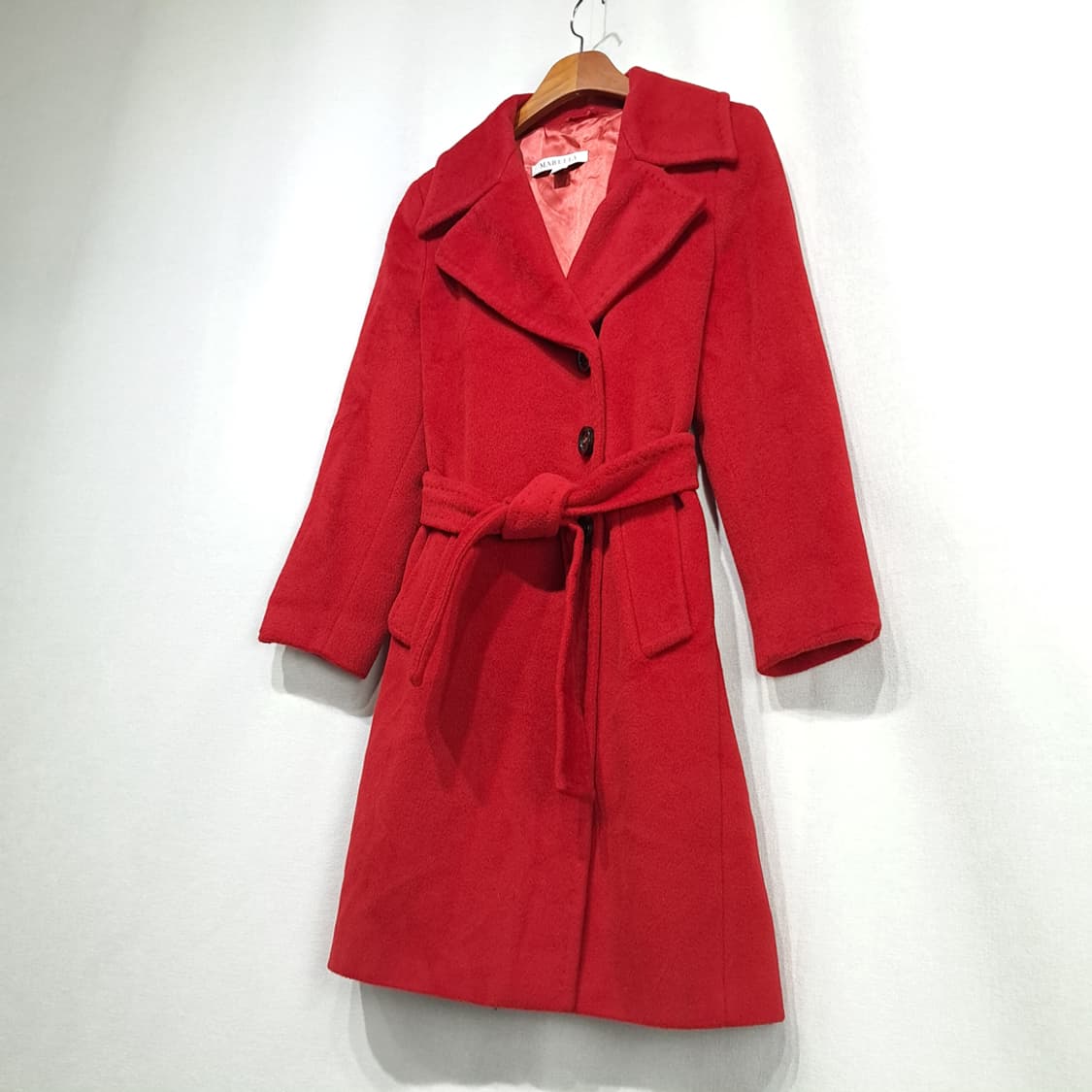 CL282 L 마렐라 00s 이태리판 울캐시미어 벨티드 레드 코트 상품이미지10