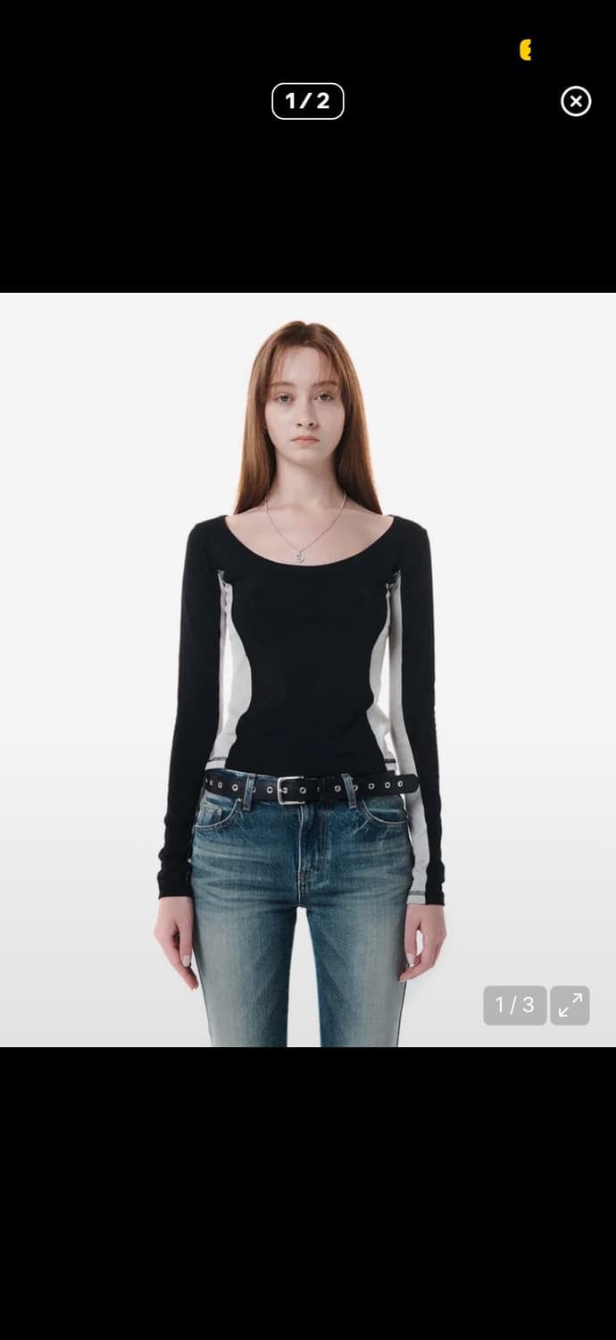 세릭 컨투어 로고 탑 롱슬리브 블랙 상품이미지2