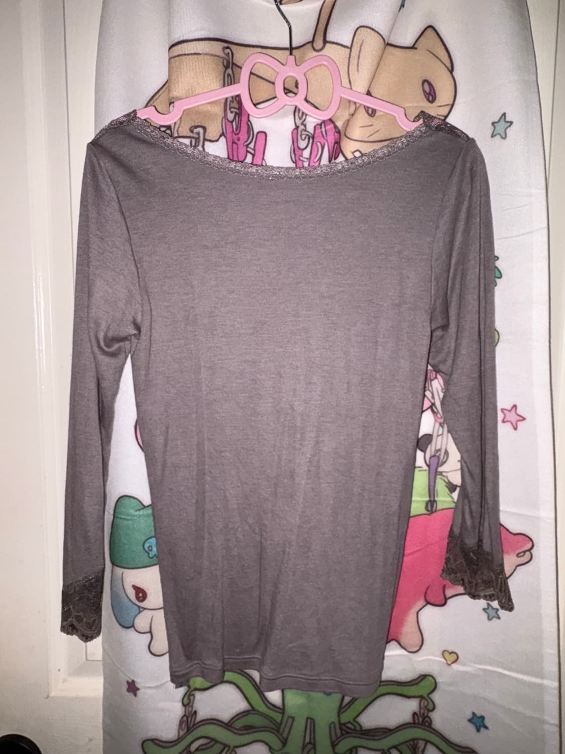 빈티지 갸루 그런지 페어리 시스루 긴팔 티셔츠  상품이미지2