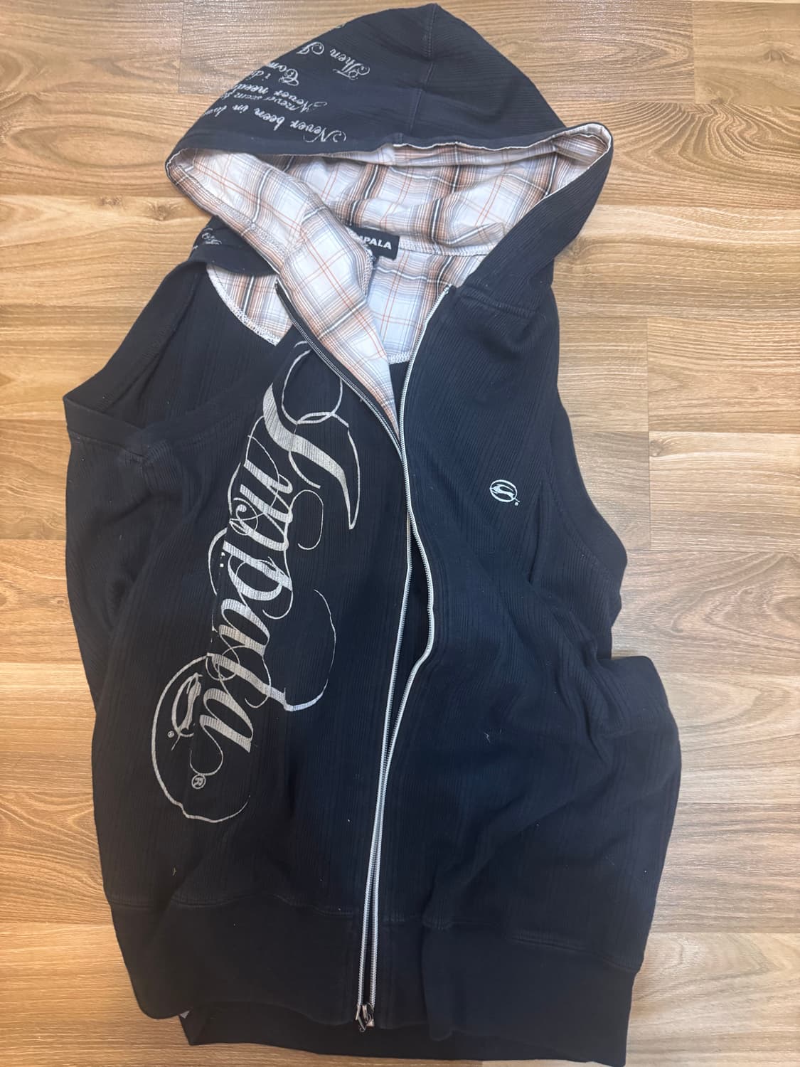 빈티지 펑크 민소매 후드 상품이미지1