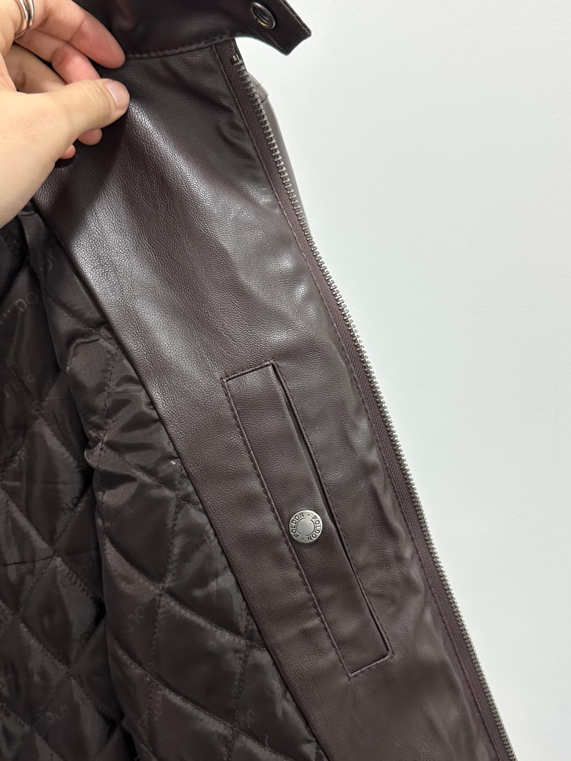Poldon classic brown leather jacket 상품이미지7