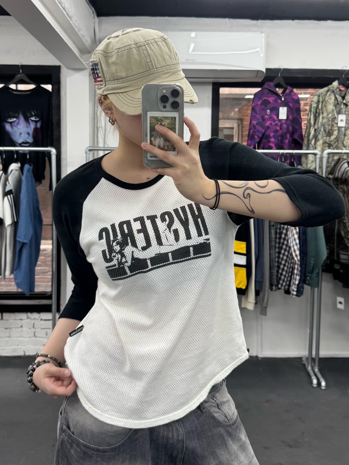 히스테릭 글래머 에이전트 메쉬 7부 롱슬리브 상품이미지2