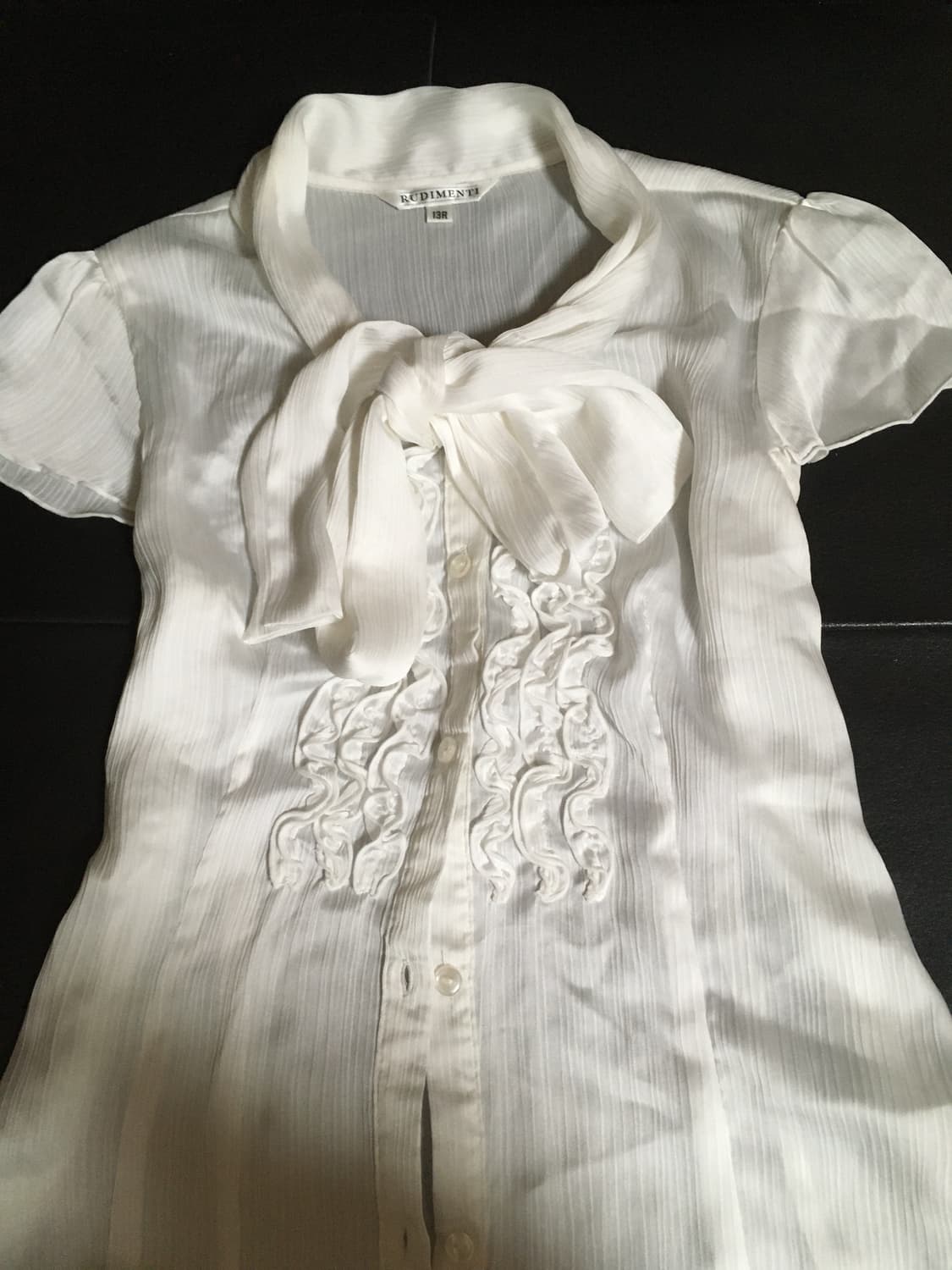 리본 반팔 블라우스 상품이미지1