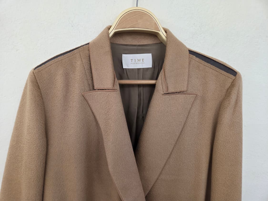 타임 포스트모던 카멜 더블 코트 상품이미지2