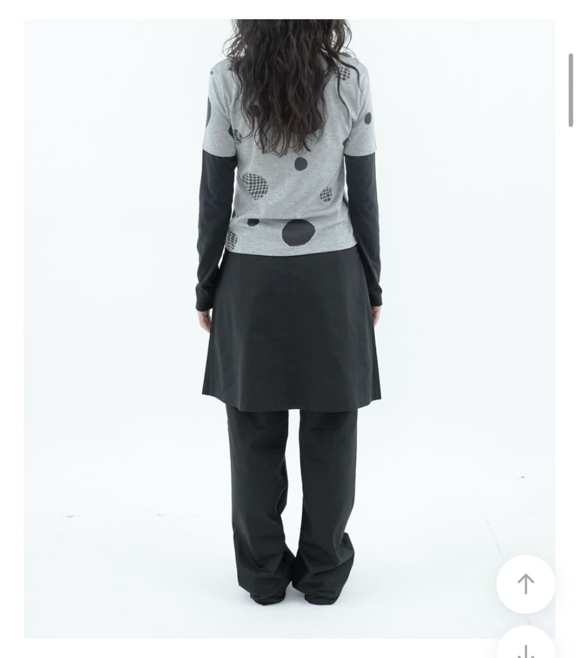 피에브레 패턴 레이어드 롱슬리브 상품이미지3