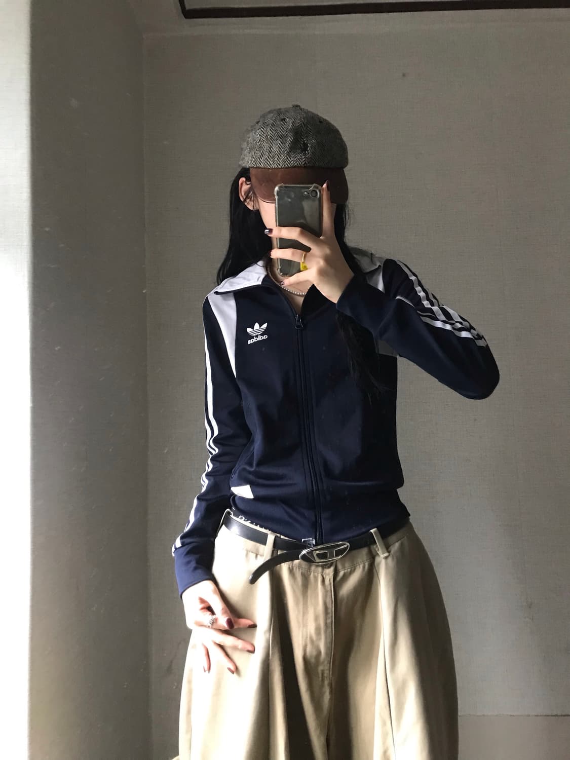 아디다스 네이비 빅로고 딱붙핏 져지 상품이미지3