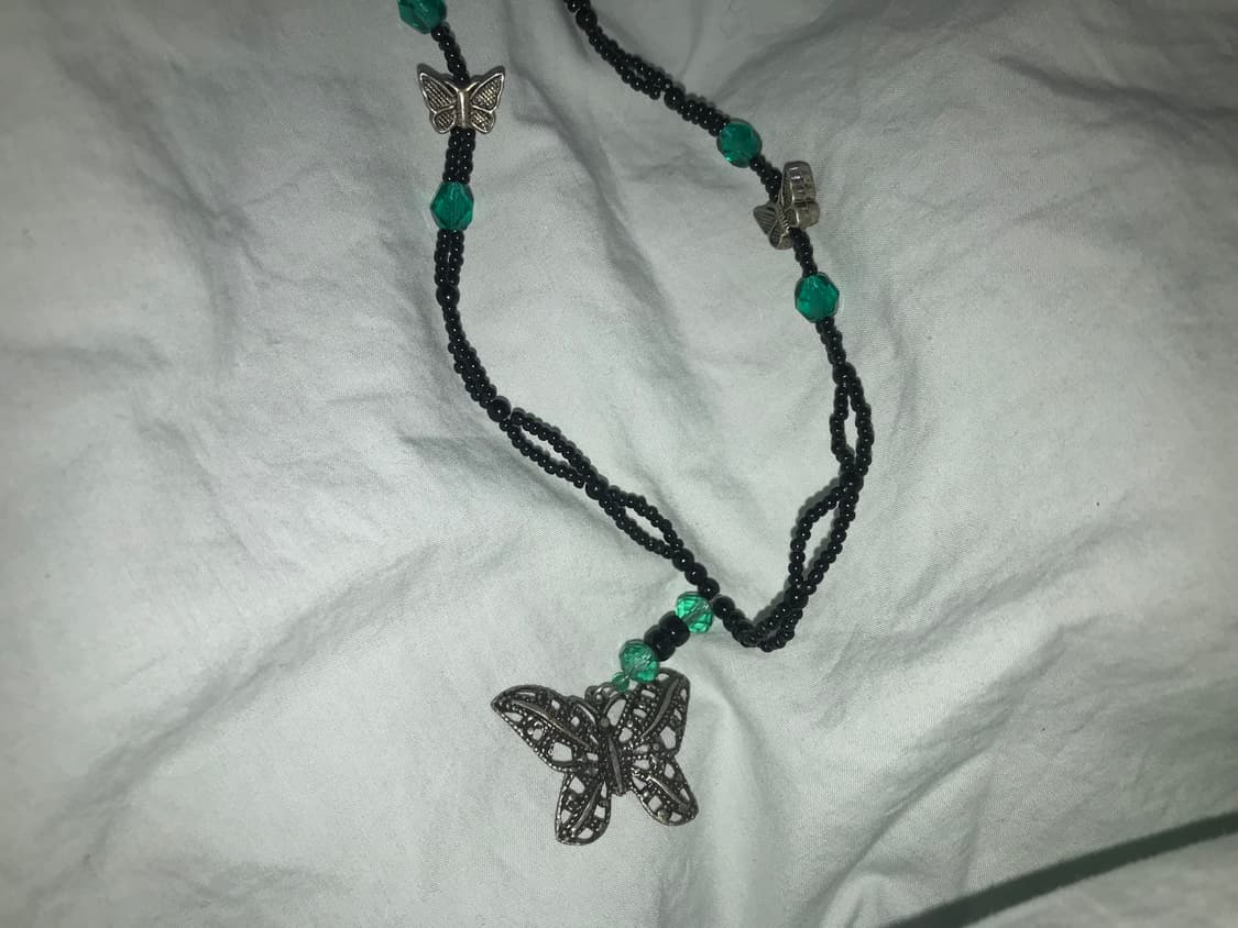 빈티지 오리엔탈 비즈 나비 목걸이 모리걸 상품이미지2