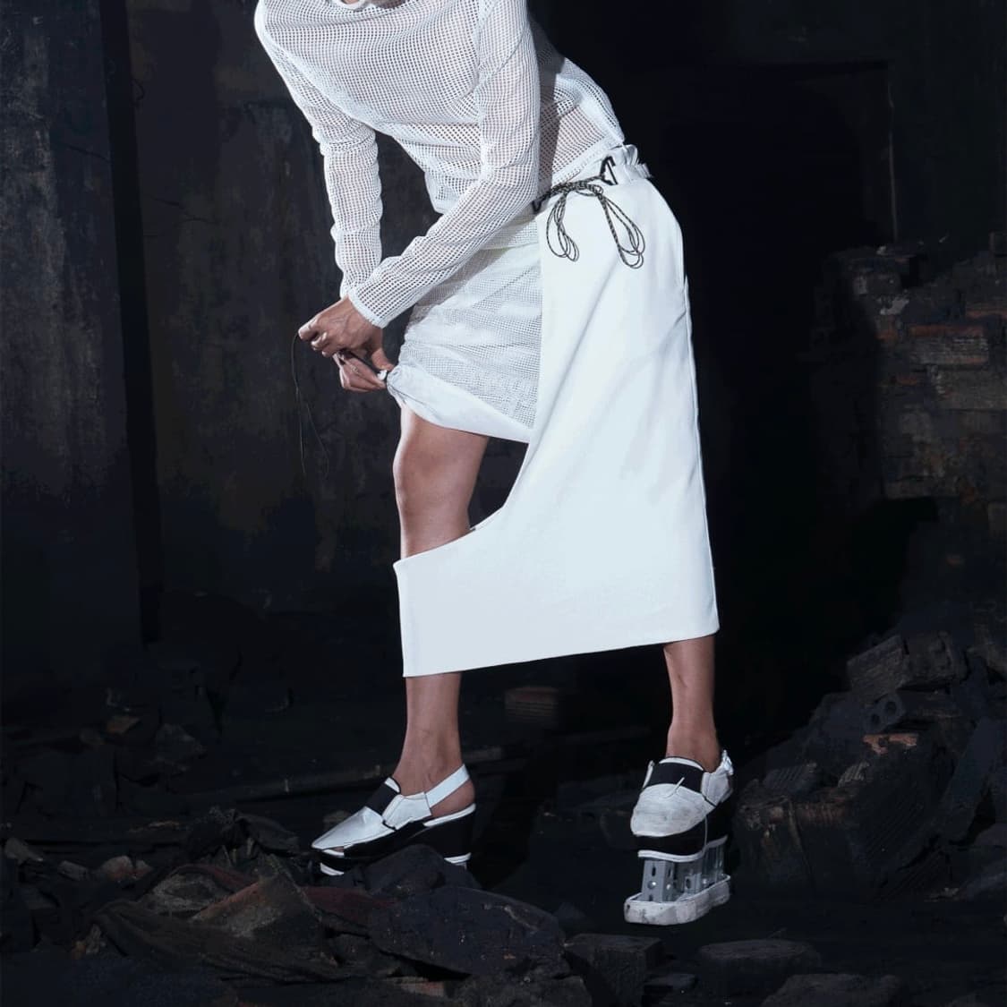 [shiisaid] 투피스 스커트 화이트 상품이미지6