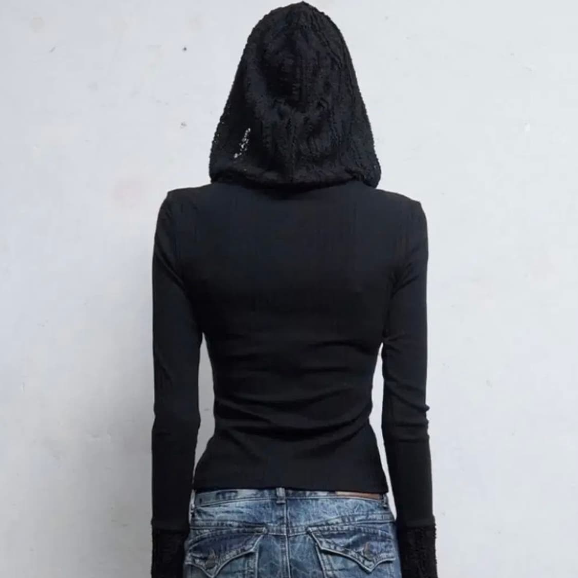 힐다 hilda lace hood zipup 레이스 후드집업 상품이미지3