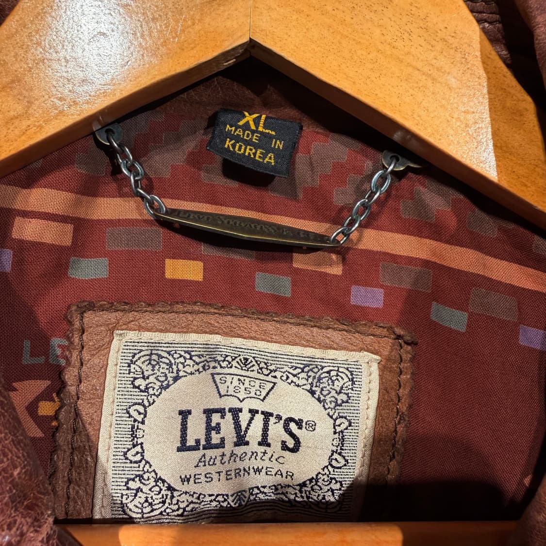 리바이스 90s 웨스턴웨어 카우레더 트러커 자켓 XL 소가죽 상품이미지3