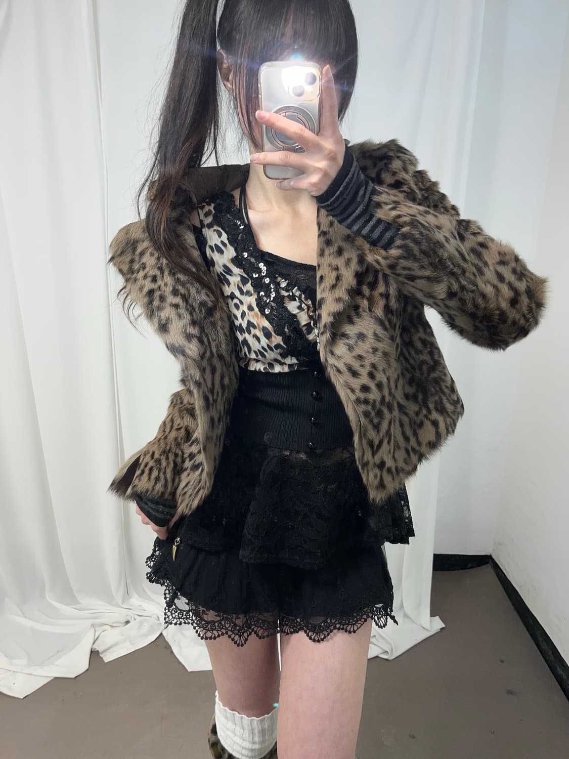 오네걀 레오파드 래빗퍼 자켓 상품이미지3