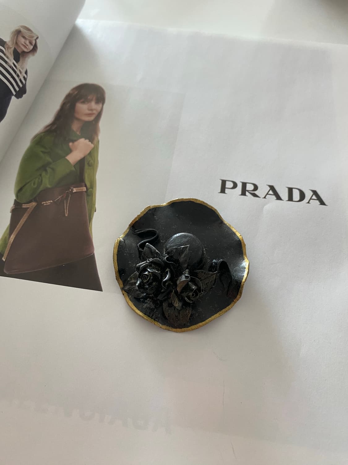 일본 수입 빈티지 플라워 모자모양 브로치 상품이미지10