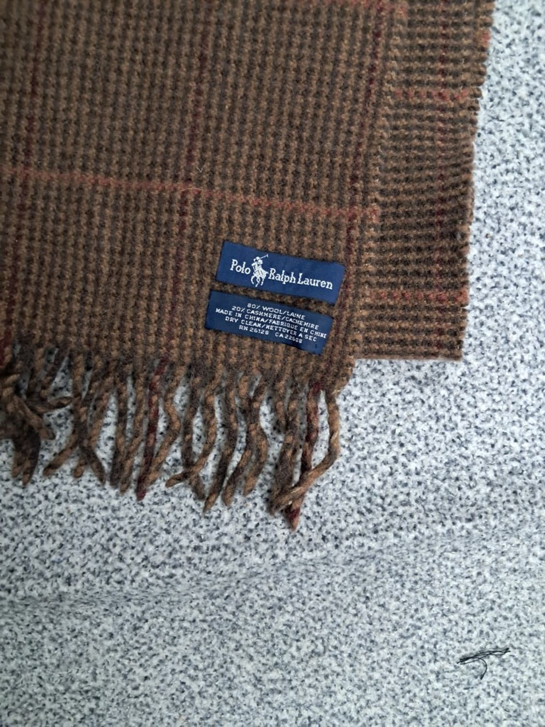 폴로 랄프로렌 체크 머플러 브라운 상품이미지2