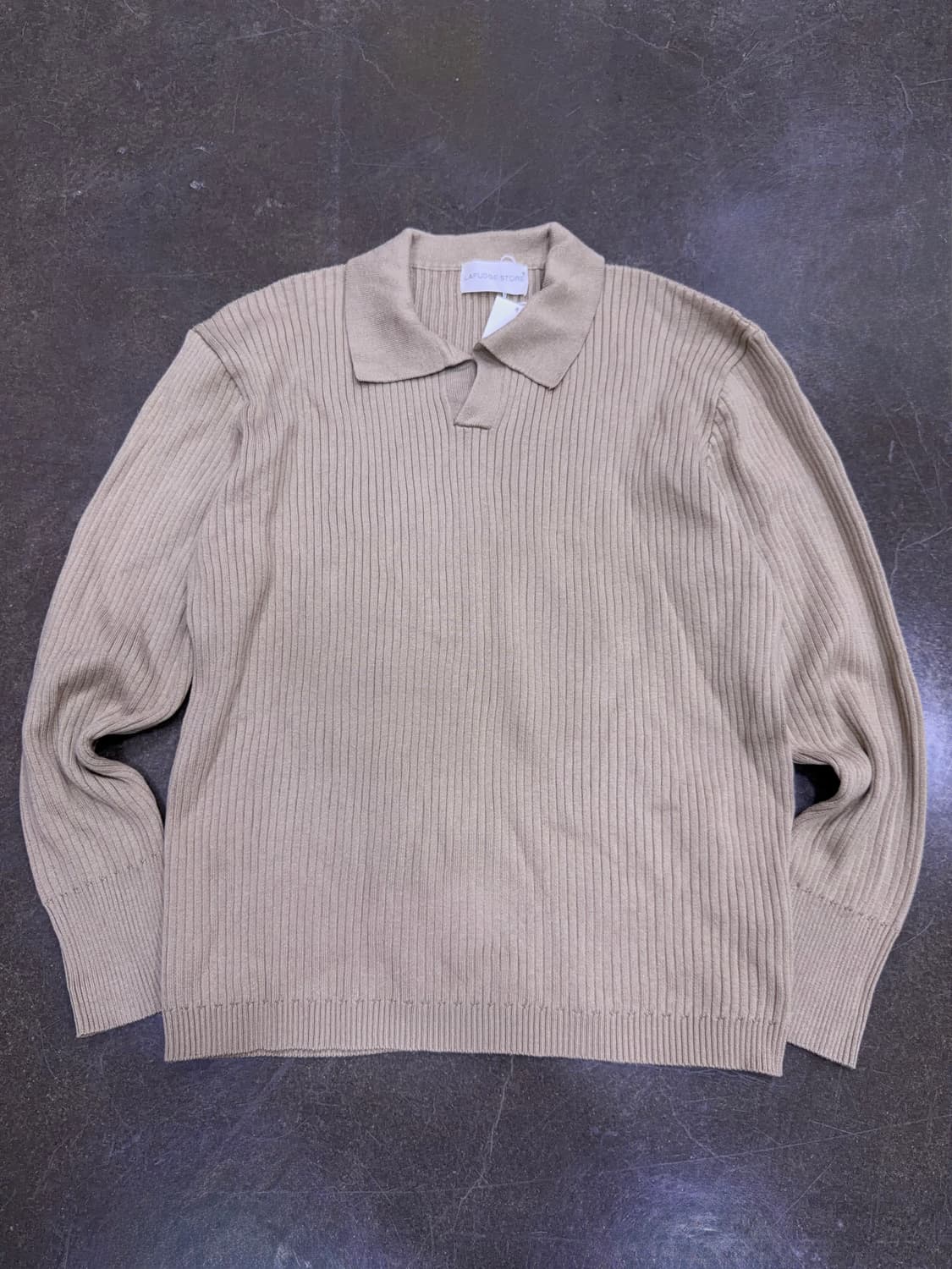 라퍼지스토어 와이드 오픈카라 울 니트 모카L 상품이미지1