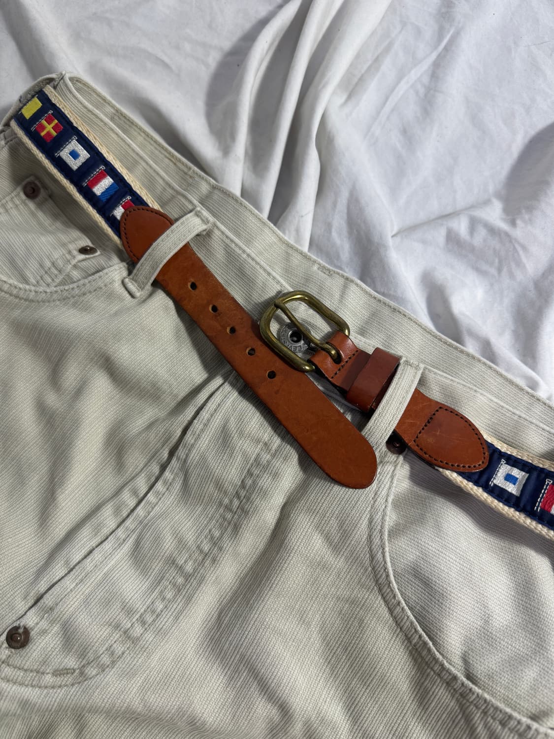 Leather man ltd 노티컬 플래그 레더 벨트  상품이미지3