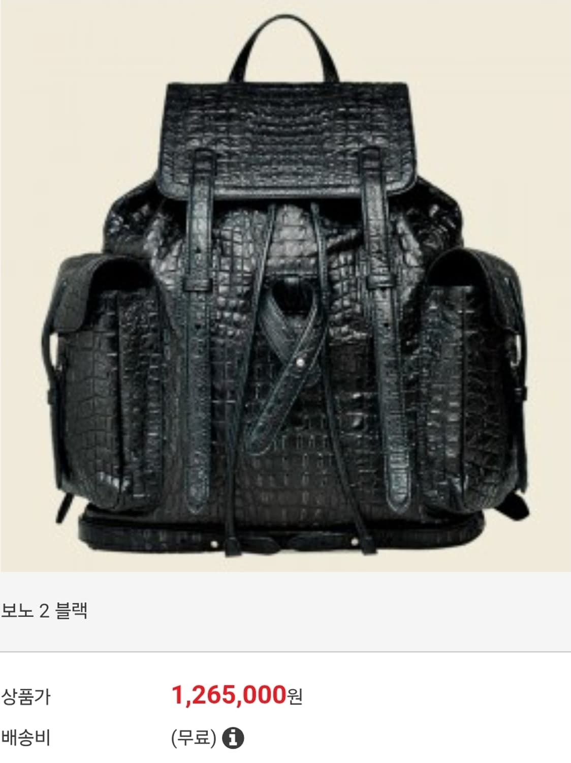 (새제품) 리누이 가죽 투포켓 백팩 B206 상품이미지2