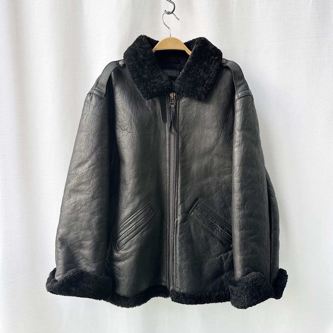 할리데이비슨 빈티지 B-3 무스탕 자켓 블랙 L 상품이미지1