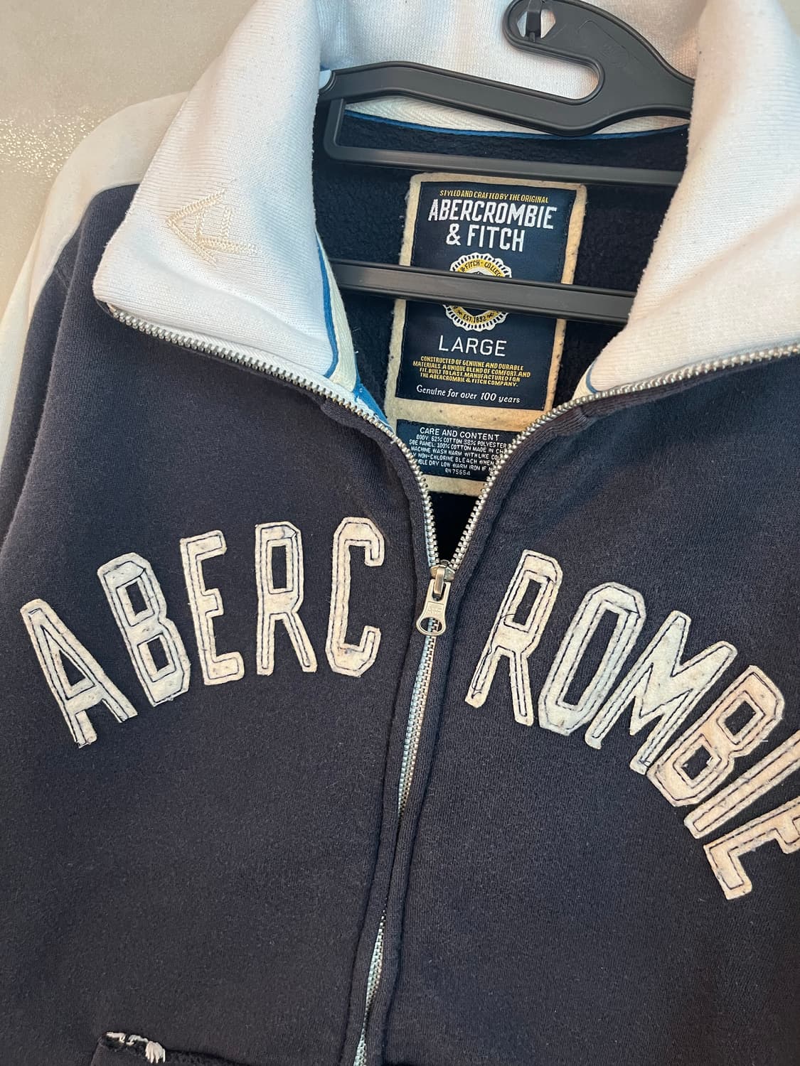 아베크롬비 네이비 화이트 집업 (L size) 상품이미지4
