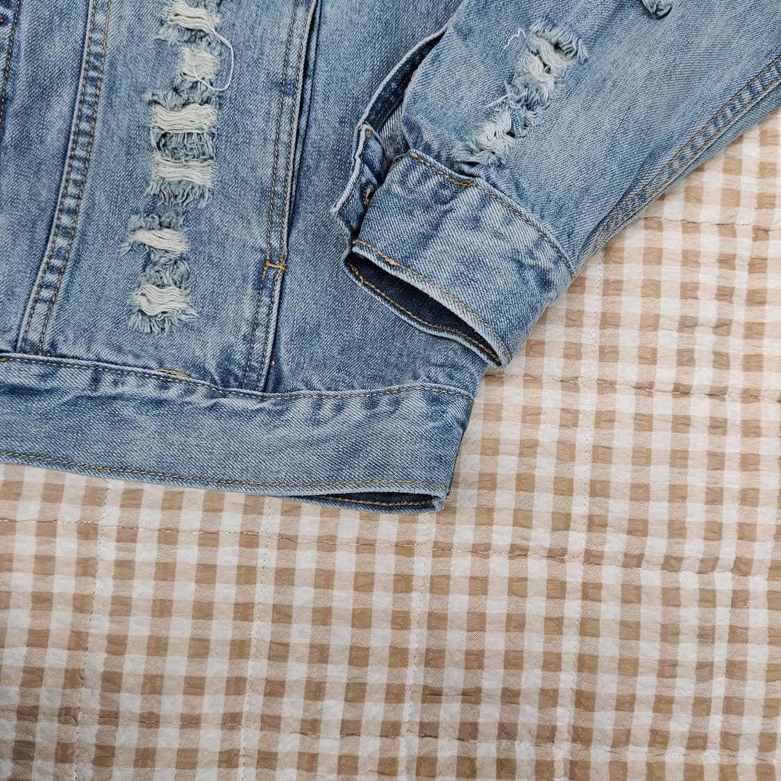 드레스볼륨 오버핏 짖청 데님 자켓 남자100~105 상품이미지4