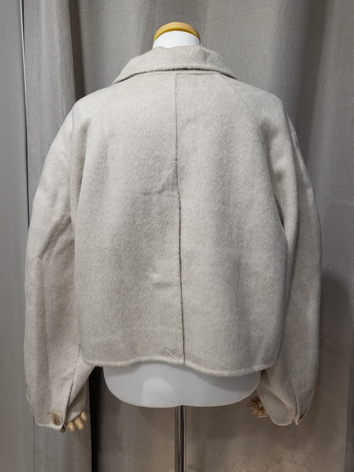 택포🎁새상품 울자켓 코트 핸드메이드 오버 루즈 단추 숏 상품이미지4