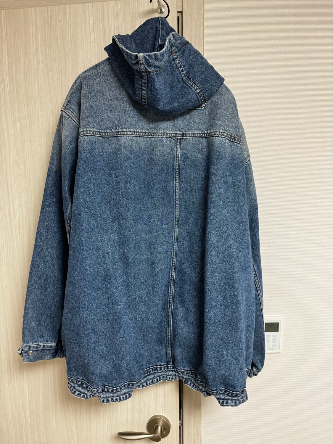 [L] 준지 데님 와이드 후드 집업 블루 상품이미지3