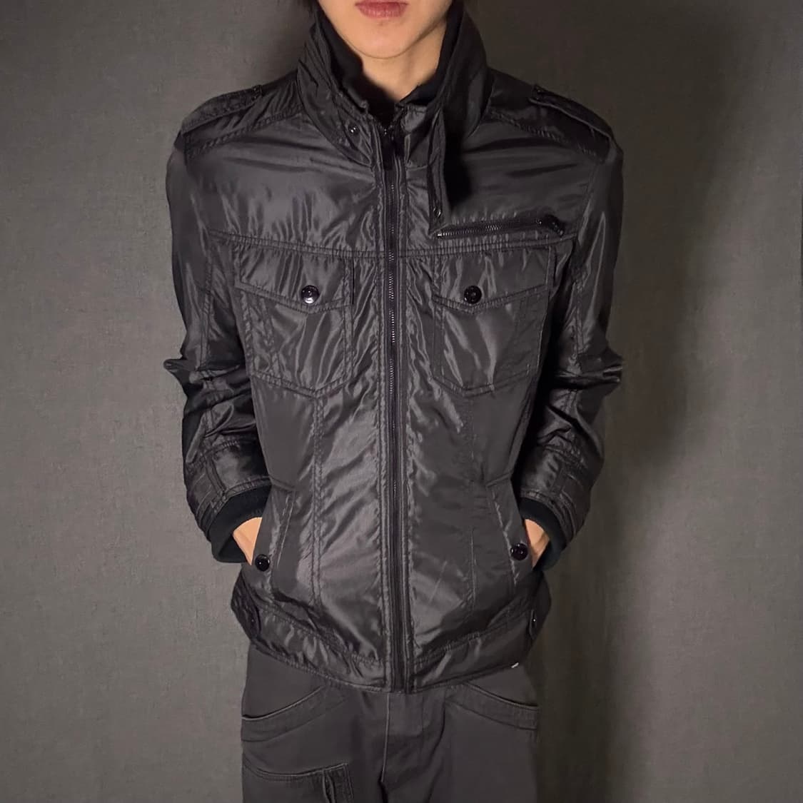 y2k 나일론 라이더 자켓 상품이미지5