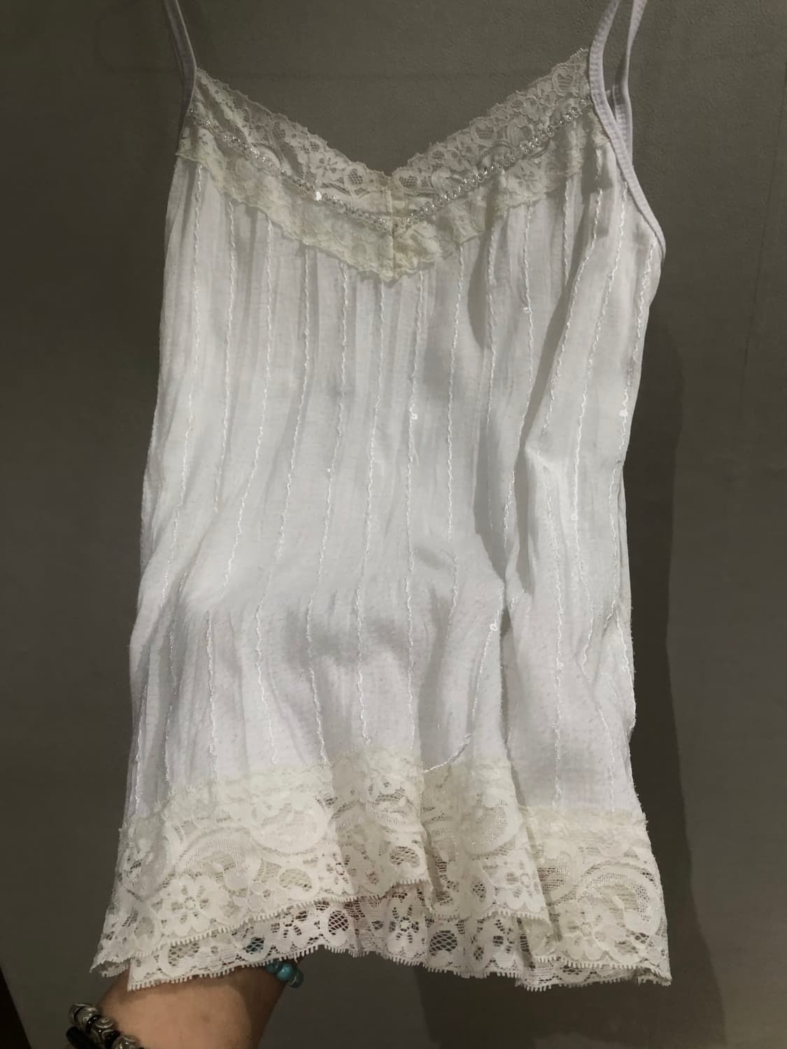 white lace sequin detail sleeveless  상품이미지2