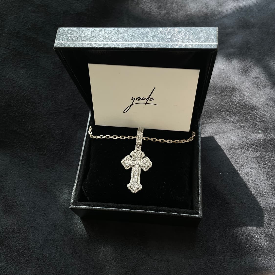 보증서o) 모이사나이트 크로스 펜던트 체인 상품이미지2