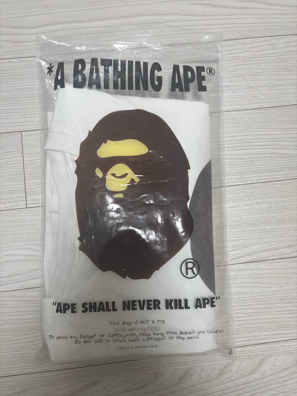 베이프 에이프 빅 헤드 사루 반팔 화이트 티셔츠 xl 상품이미지2