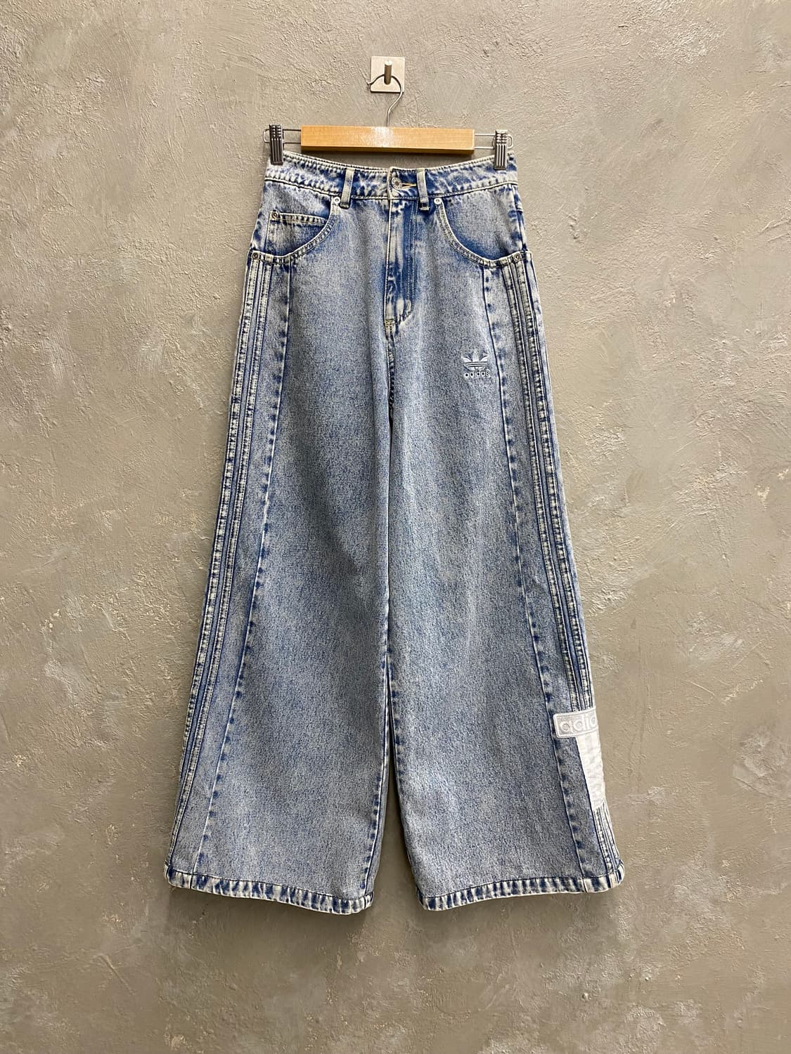 [XS] ADIDAS 아디다스 아디브레이크 데님 와이드 팬츠 상품이미지1