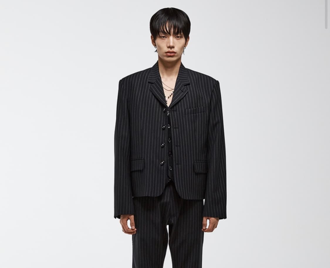 알렌느 울 스트라이프 블레이저 자켓 블레이져 상품이미지1