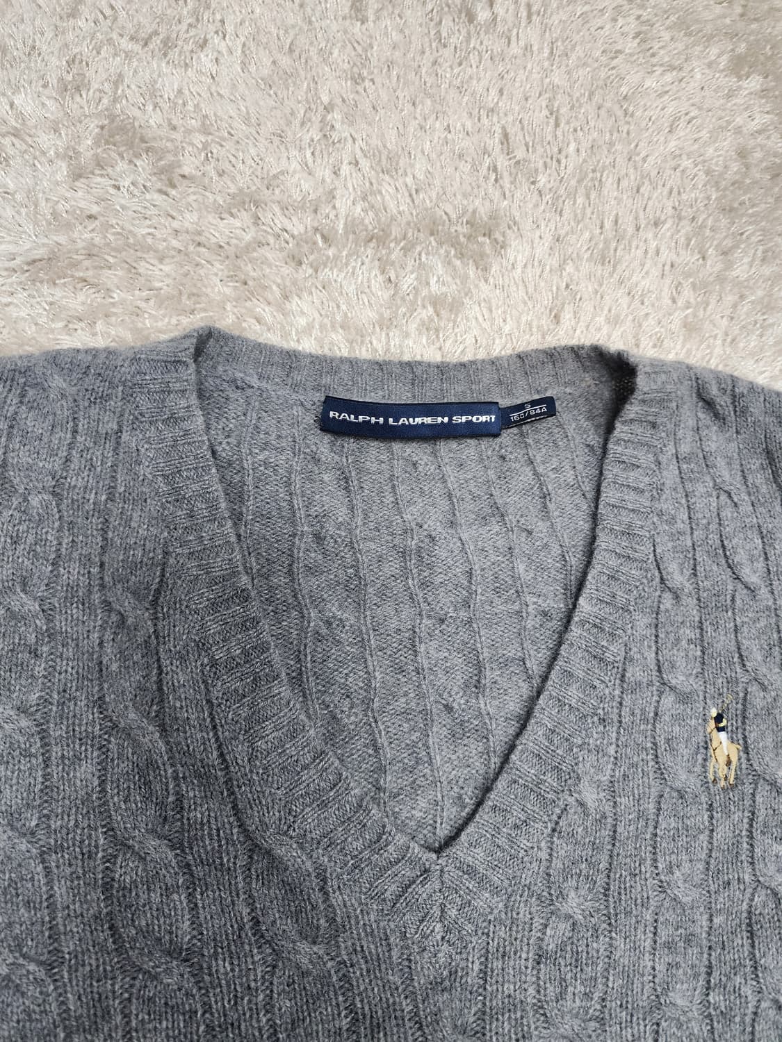 랄프로렌 스포츠 여성 v넥 울 니트 그레이 s (폴로) 상품이미지2