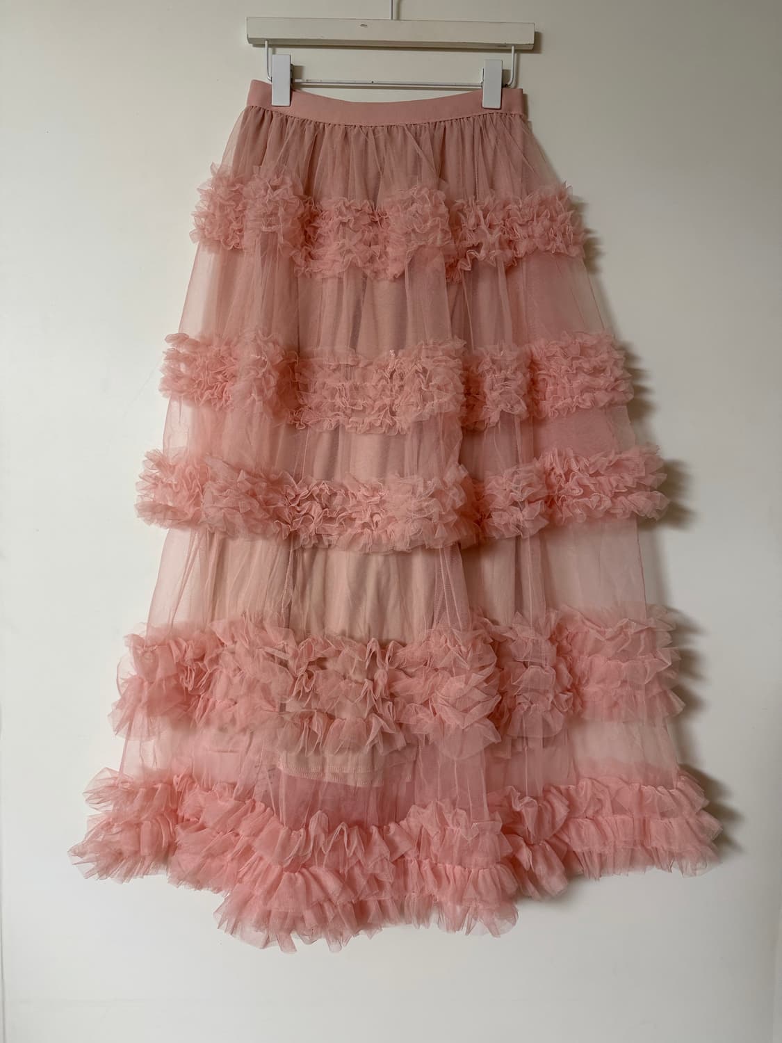 새상품 여자 5단 캉캉 롱치마 (핑크) 상품이미지1