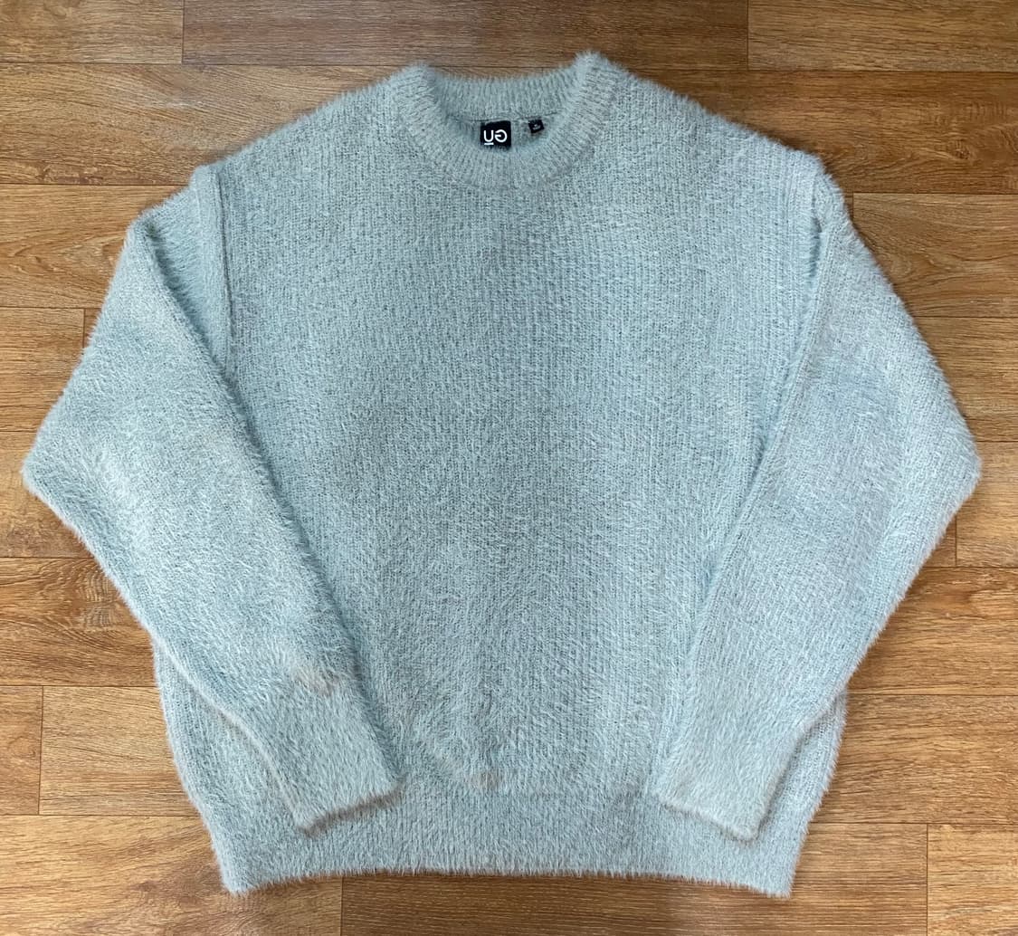 [XL] 25 신상 GU 언더커버 UG 샤기 크루넥 니트 그레이 상품이미지5