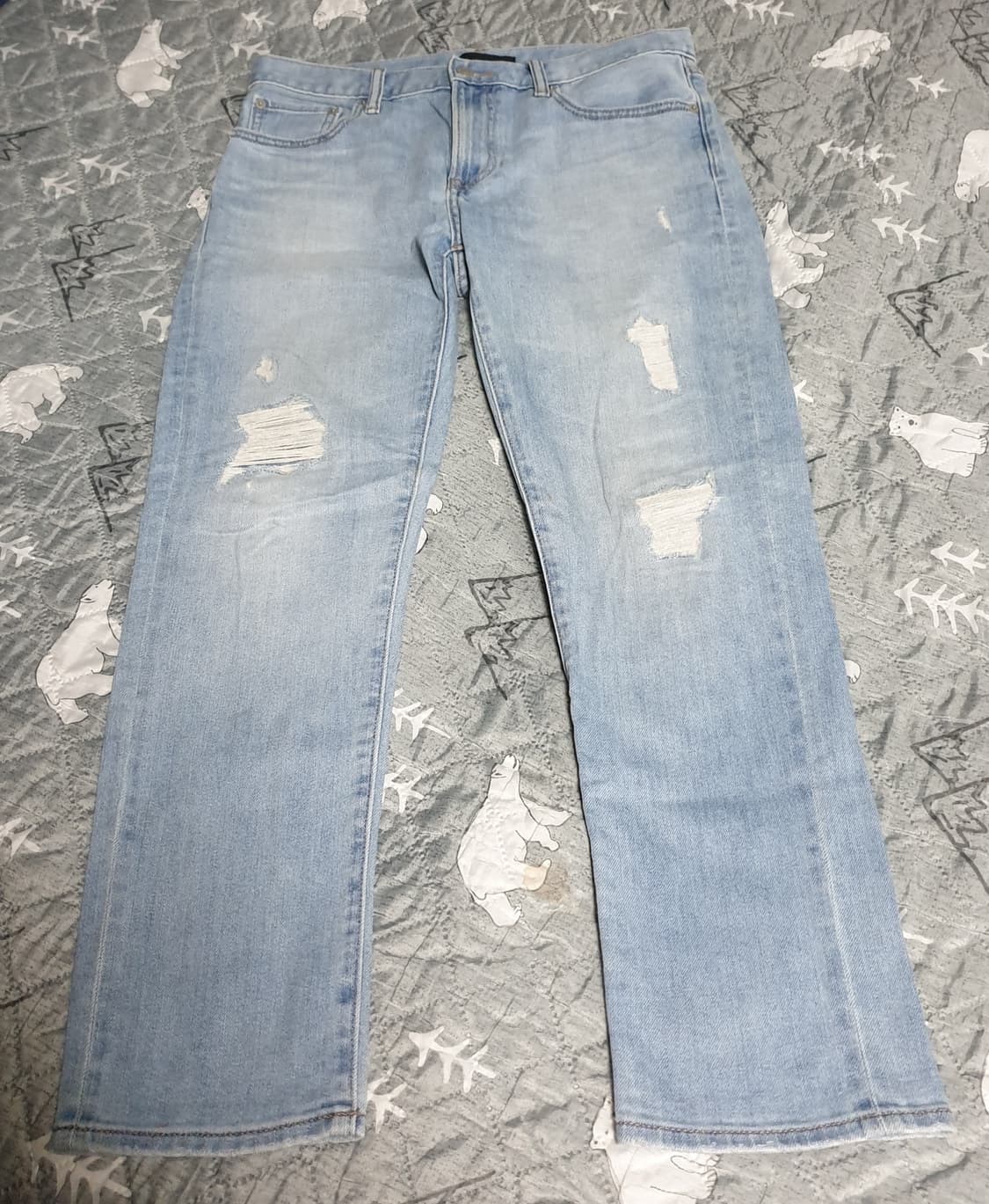 유니클로 진스 스판 디스트로이드 데님팬츠(32) 상품이미지1