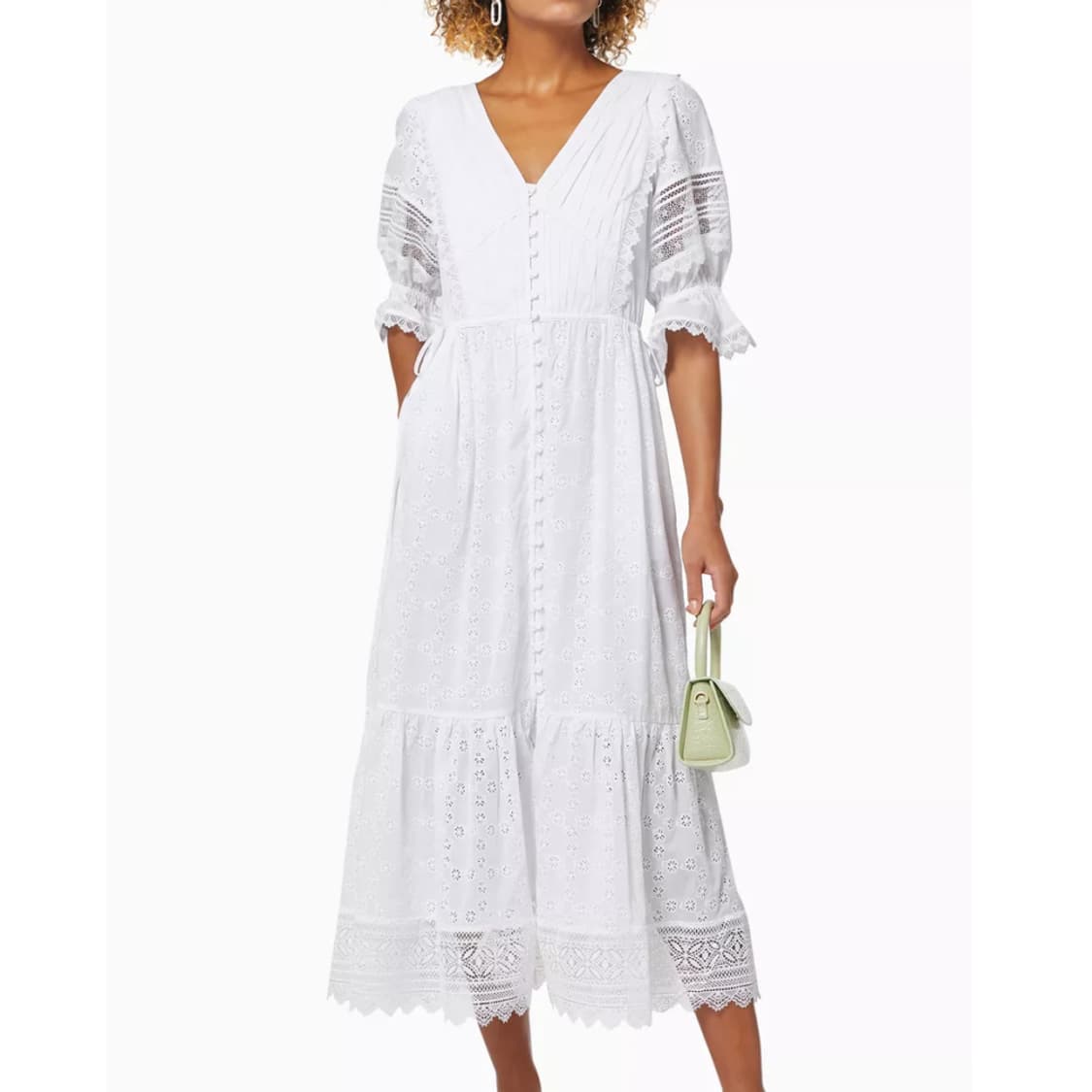 셀프포트레이트 앙글레이즈 화이트 원피스 상품이미지4