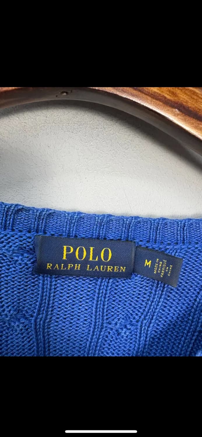폴로 랄프로렌 로고 케이블 꽈배기 크루넥 블루 니트 H1586 상품이미지5