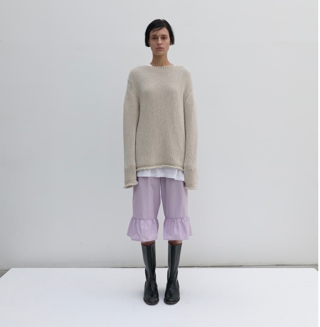 낫띵에브리띵 FRILL DETAIL COTTON PANTS IN 라벤더 상품이미지2