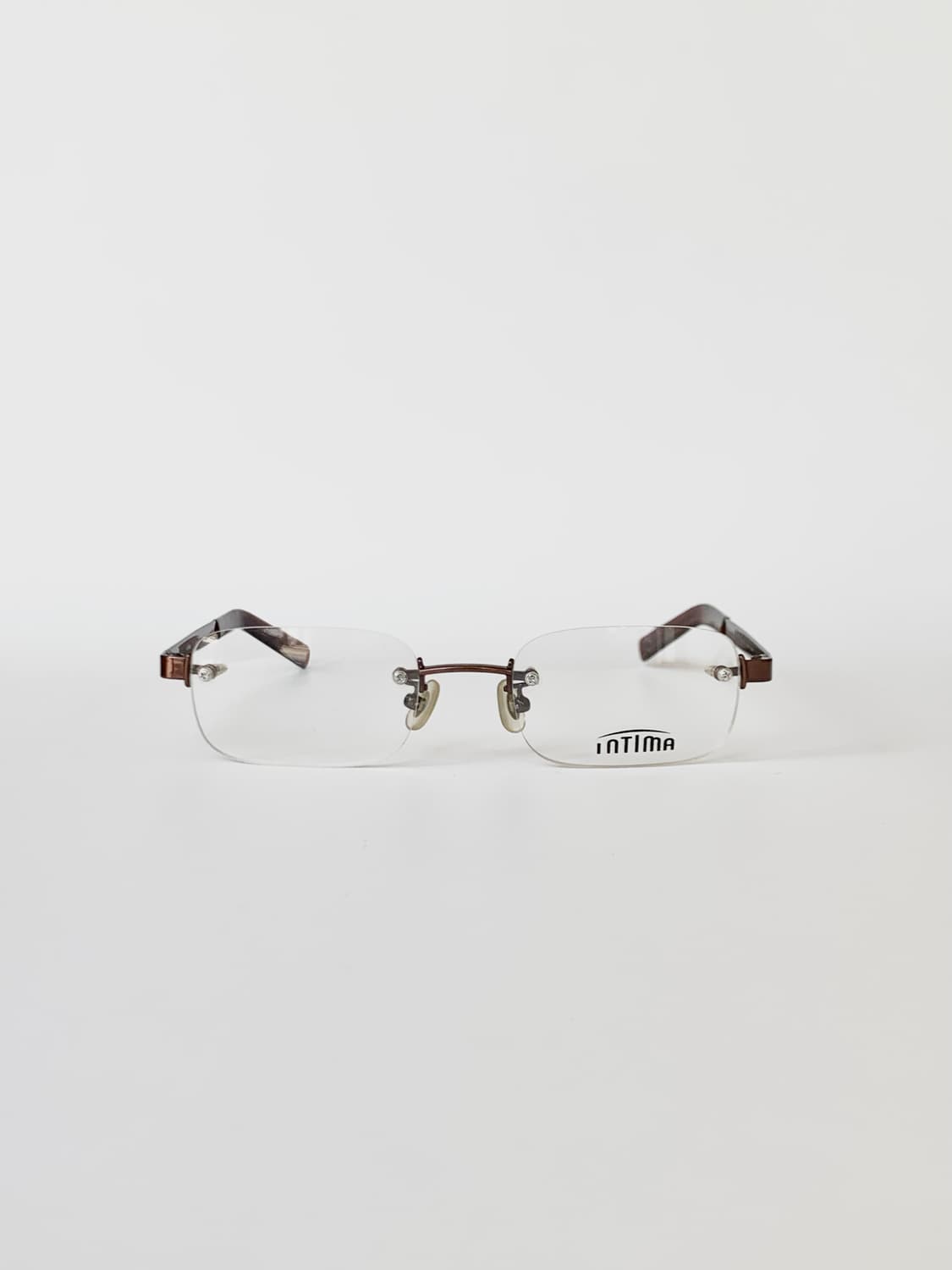 [픽키-585] 브라운 무테 안경테 남성용 경량 사각 프레임 상품이미지1