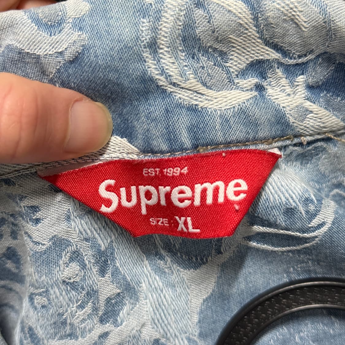 FW16 슈프림 체럽 아기 천사 데님 트러커 자켓 상품이미지7