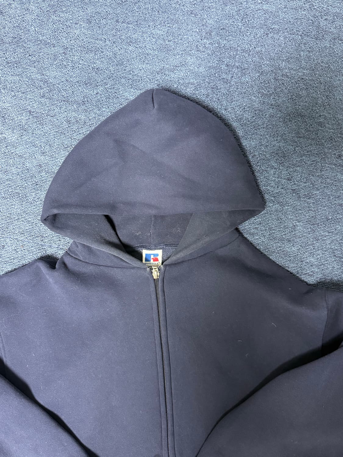 90s 러셀 애슬래틱 네이비 후드집업 상품이미지2