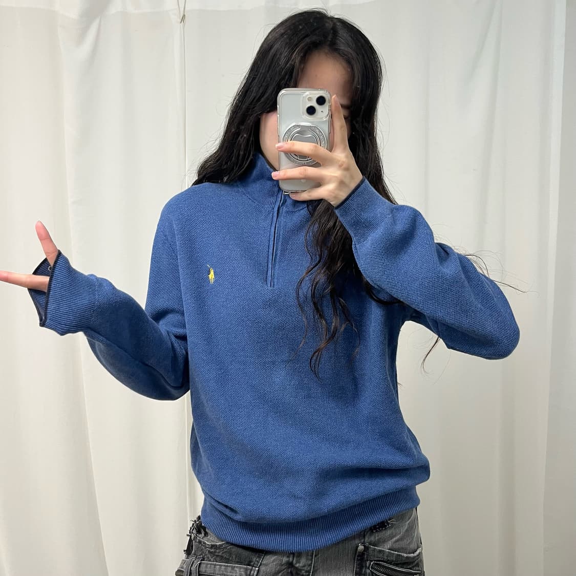 Polo half-zip up knit  상품이미지2
