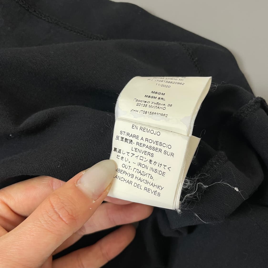 MSGM 블랙 필기체로고 반팔 롱티셔츠 S 상품이미지9