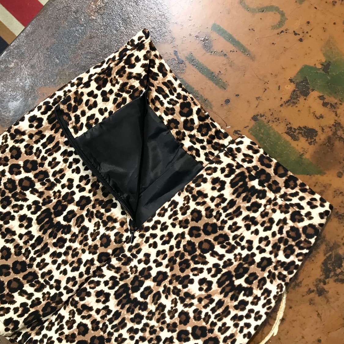 VTG 빈티지 레오파드 패턴 미니 스커트 허리 25 사이즈 상품이미지4