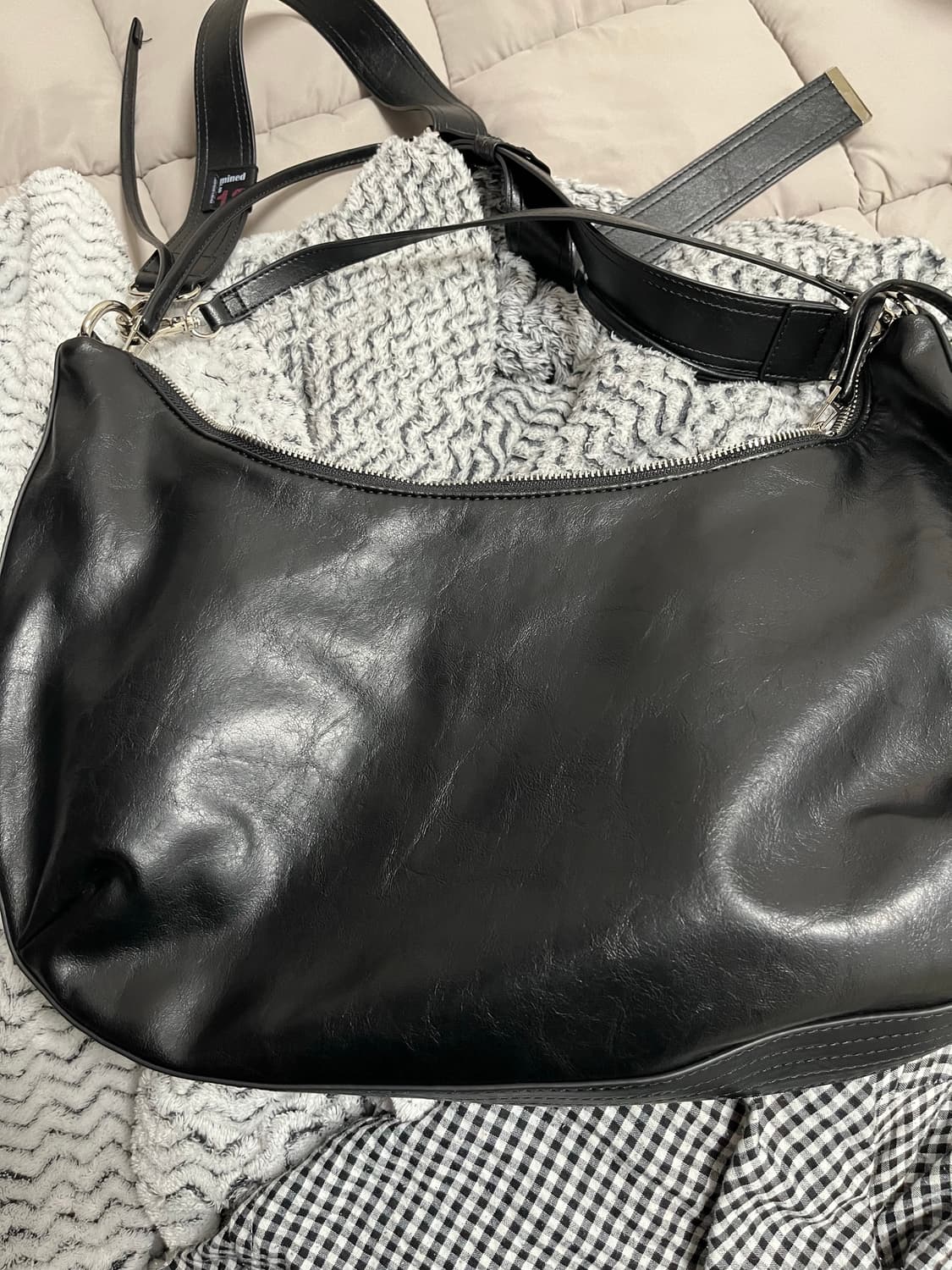 메종미네드 LEATHER SADDLEBAG BLACK 상품이미지4